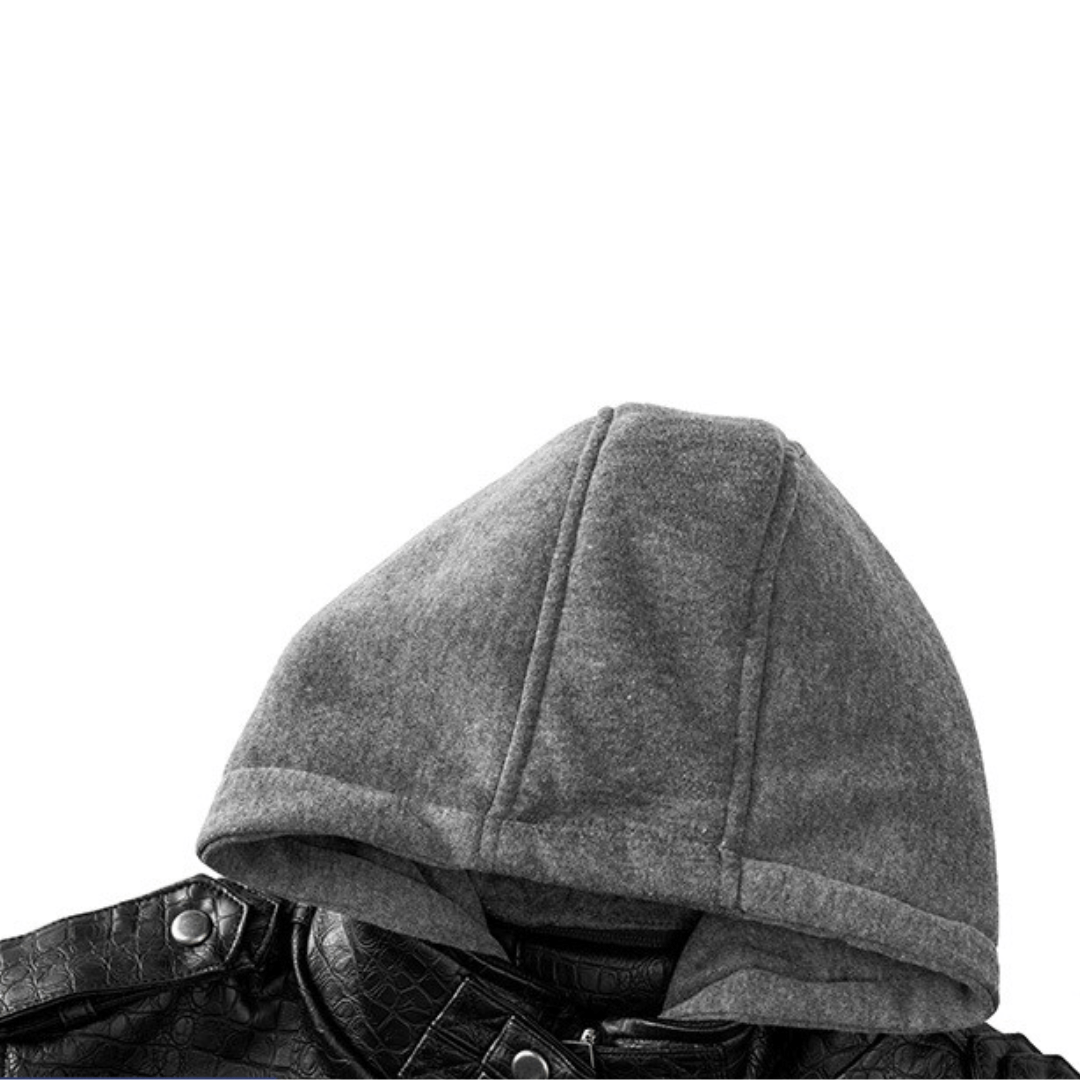 Caiman Hooded Moto Jacket - Timeless Crafted