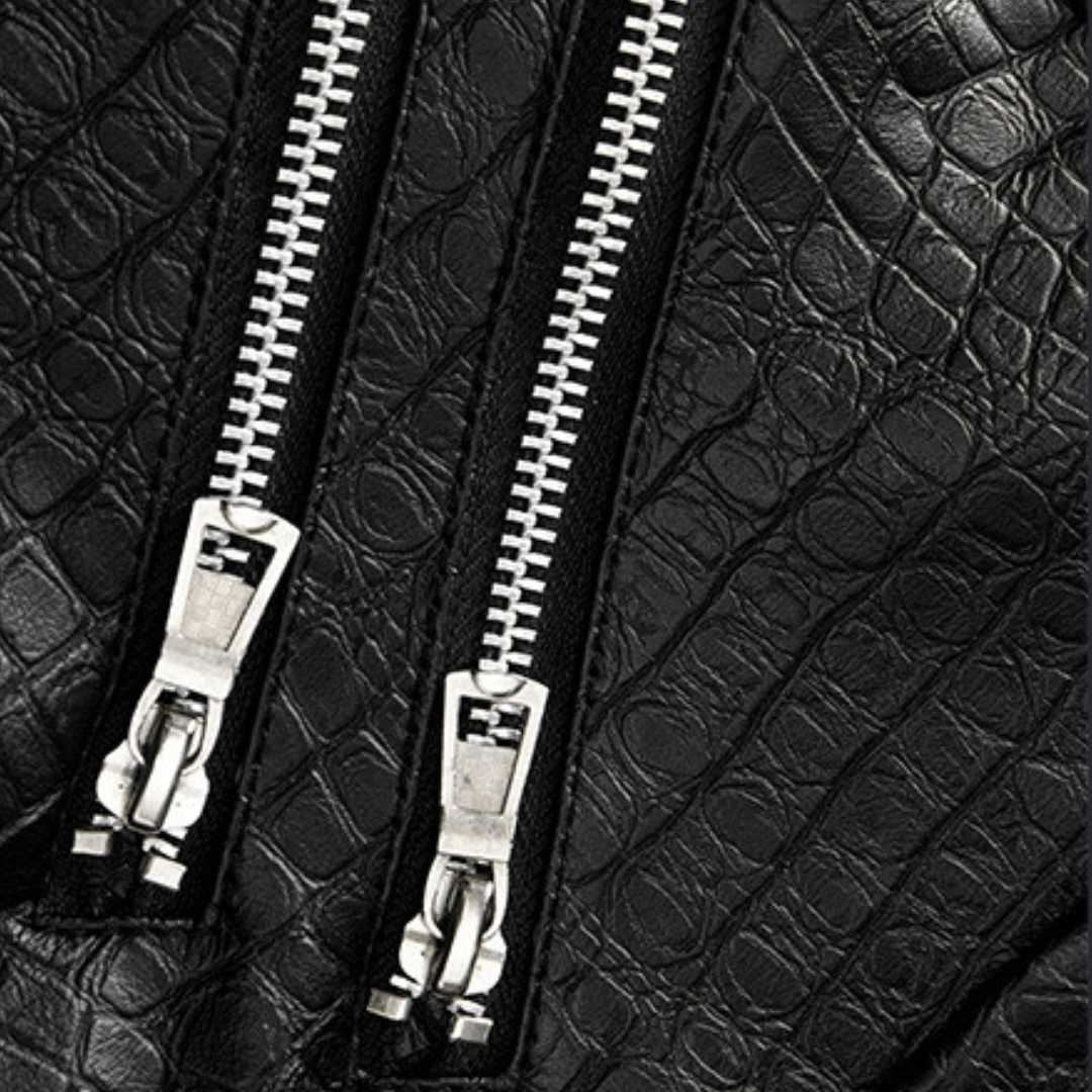 Caiman Hooded Moto Jacket - Timeless Crafted