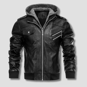 Caiman Hooded Moto Jacket - Timeless Crafted