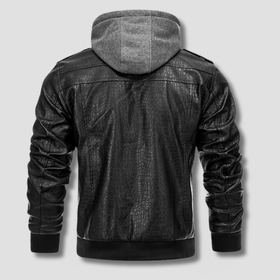 Caiman Hooded Moto Jacket - Timeless Crafted