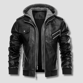 Caiman Hooded Moto Jacket - Timeless Crafted