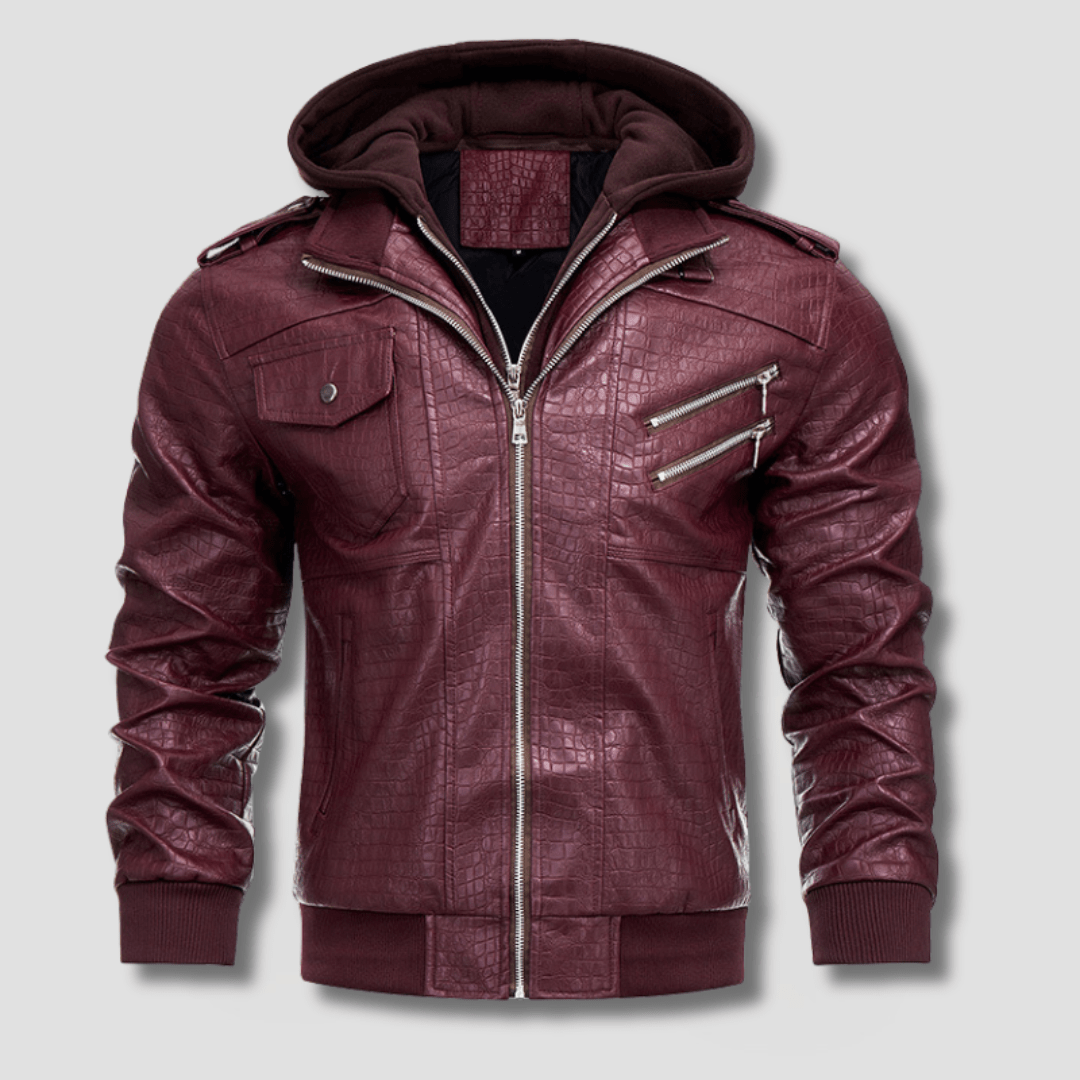 Caiman Hooded Moto Jacket - Timeless Crafted