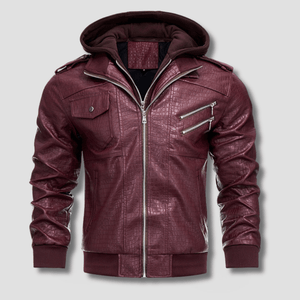 Caiman Hooded Moto Jacket - Timeless Crafted