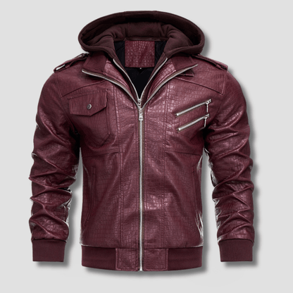 Caiman Hooded Moto Jacket - Timeless Crafted