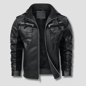 Falcon Fleeced Hooded Moto Jacket - Timeless Crafted