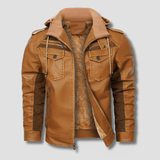 Falcon Fleeced Hooded Moto Jacket - Timeless Crafted