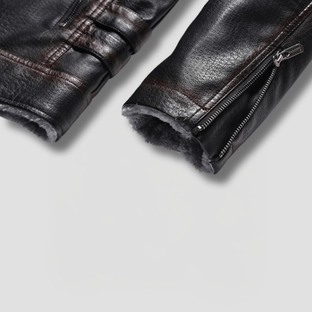 Forge Fleeced Café Racer Moto Jacket - Timeless Crafted
