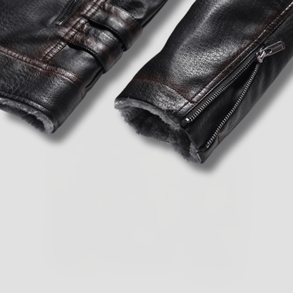 Forge Fleeced Café Racer Moto Jacket - Timeless Crafted