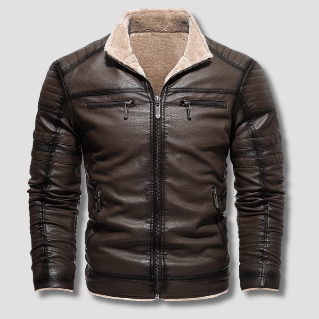 Forge Fleeced Café Racer Moto Jacket - Timeless Crafted