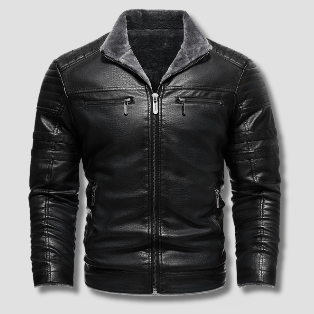 Forge Fleeced Café Racer Moto Jacket - Timeless Crafted