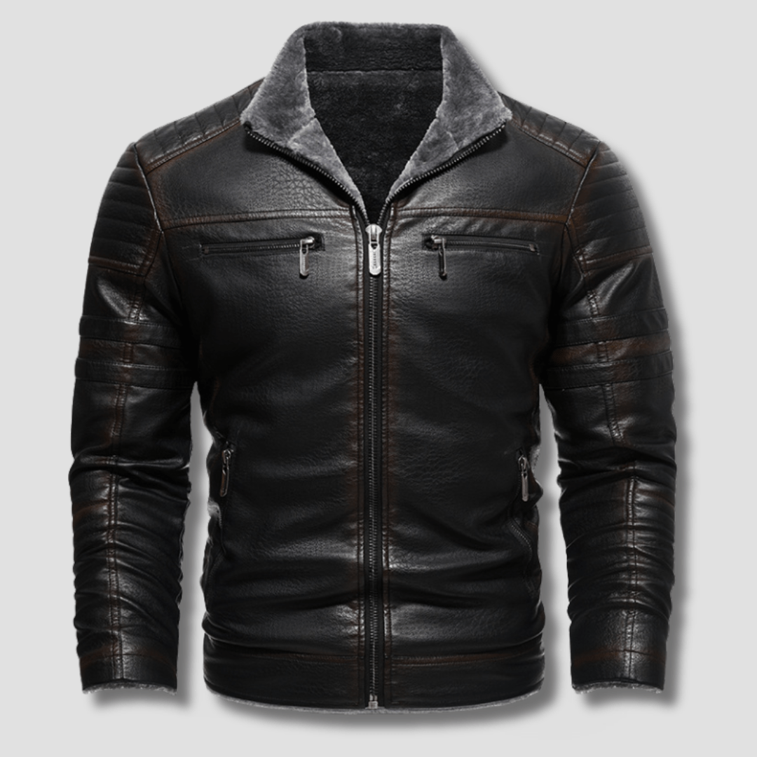 Forge Fleeced Café Racer Moto Jacket - Timeless Crafted