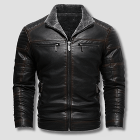Forge Fleeced Café Racer Moto Jacket - Timeless Crafted