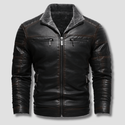 Forge Fleeced Café Racer Moto Jacket - Timeless Crafted