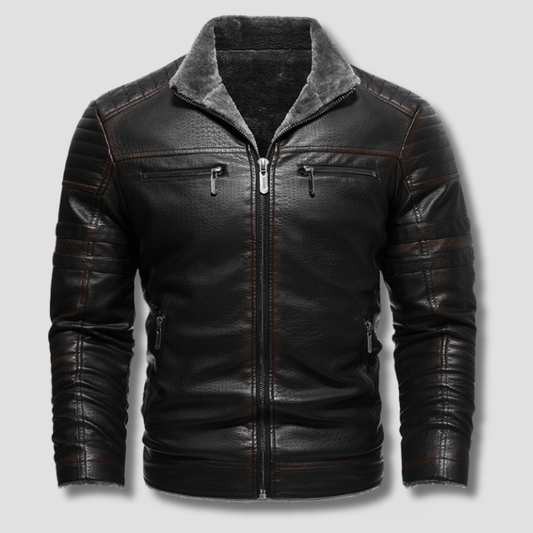 Forge Fleeced Café Racer Moto Jacket - Timeless Crafted