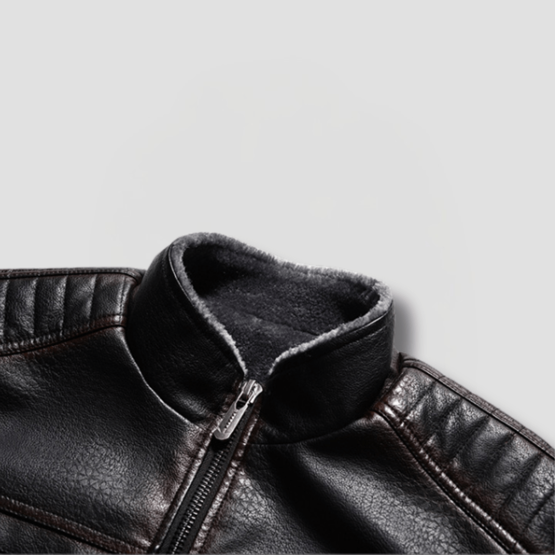 Forge Fleeced Café Racer Moto Jacket - Timeless Crafted