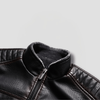 Forge Fleeced Café Racer Moto Jacket - Timeless Crafted