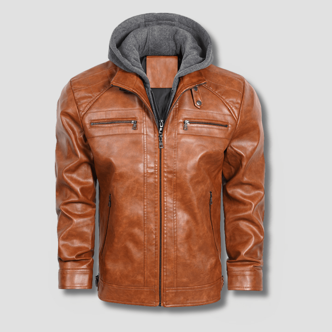 Gridline Hooded Moto Jacket - Timeless Crafted