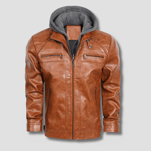 Gridline Hooded Moto Jacket - Timeless Crafted