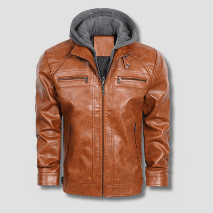 Gridline Hooded Moto Jacket - Timeless Crafted