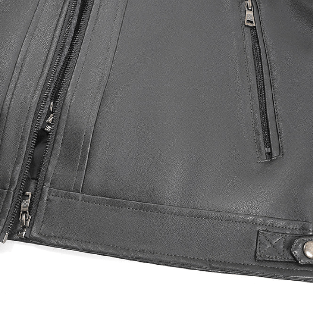 Gridline Hooded Moto Jacket - Timeless Crafted