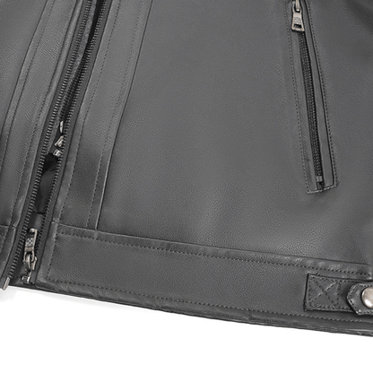 Gridline Hooded Moto Jacket - Timeless Crafted