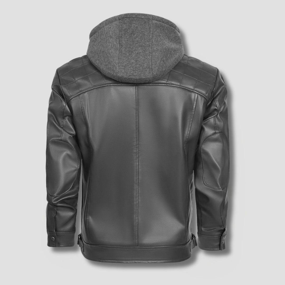 Gridline Hooded Moto Jacket - Timeless Crafted