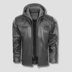 Gridline Hooded Moto Jacket - Timeless Crafted