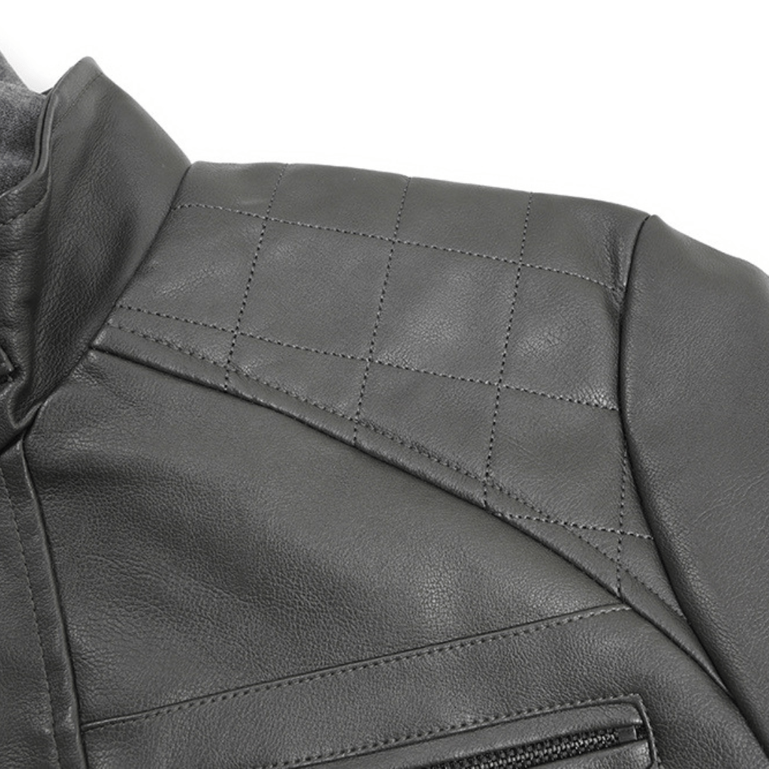 Gridline Hooded Moto Jacket - Timeless Crafted