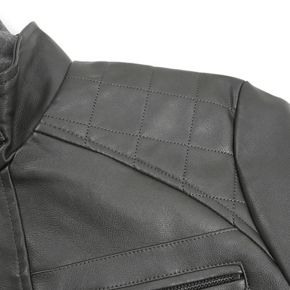 Gridline Hooded Moto Jacket - Timeless Crafted