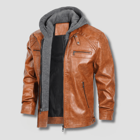 Gridline Hooded Moto Jacket - Timeless Crafted