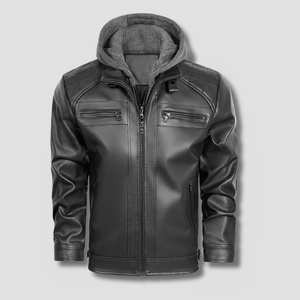 Gridline Hooded Moto Jacket - Timeless Crafted