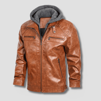 Gridline Hooded Moto Jacket - Timeless Crafted