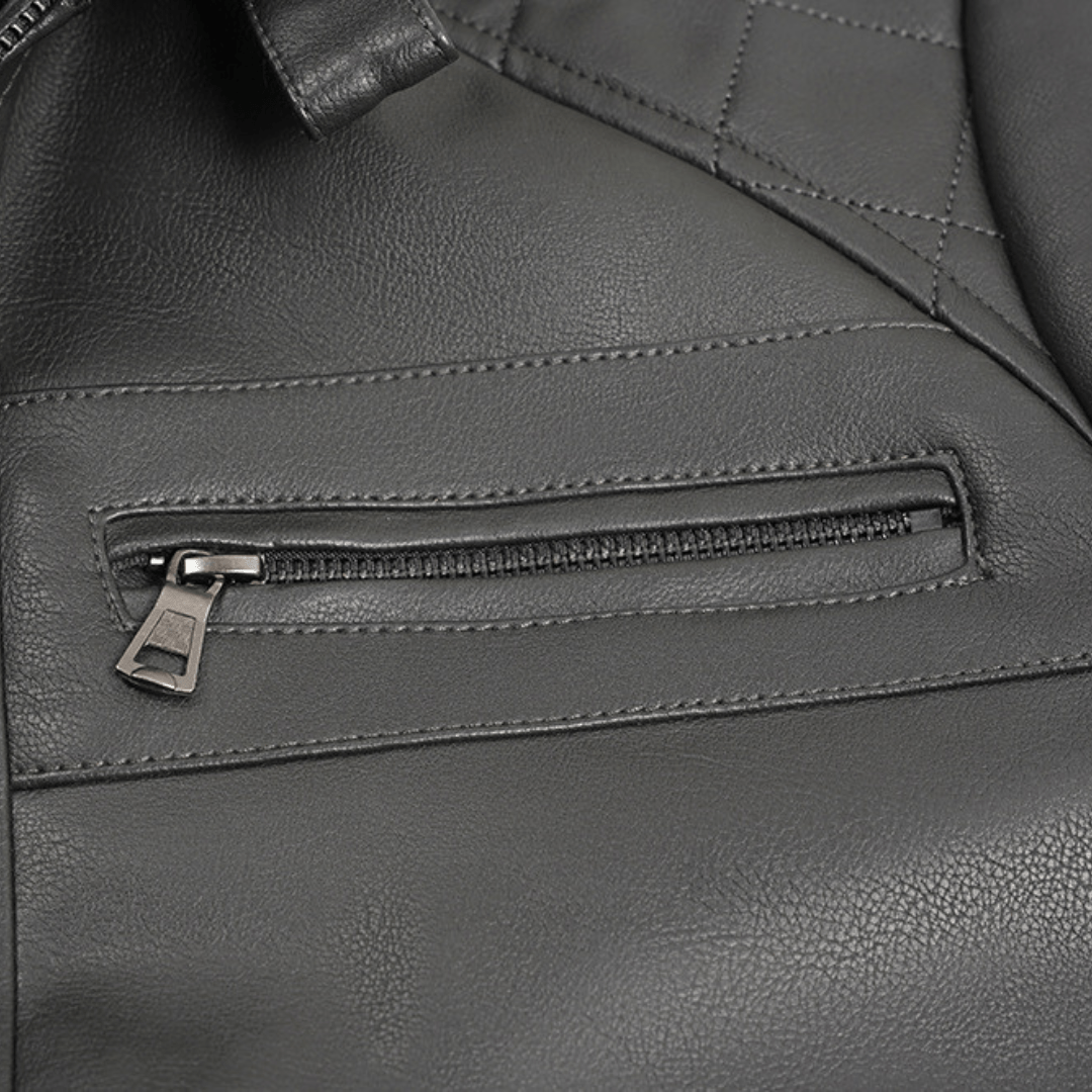 Gridline Hooded Moto Jacket - Timeless Crafted