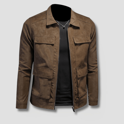 Outpost Faux Suede Utility Pocket Jacket - Timeless Crafted