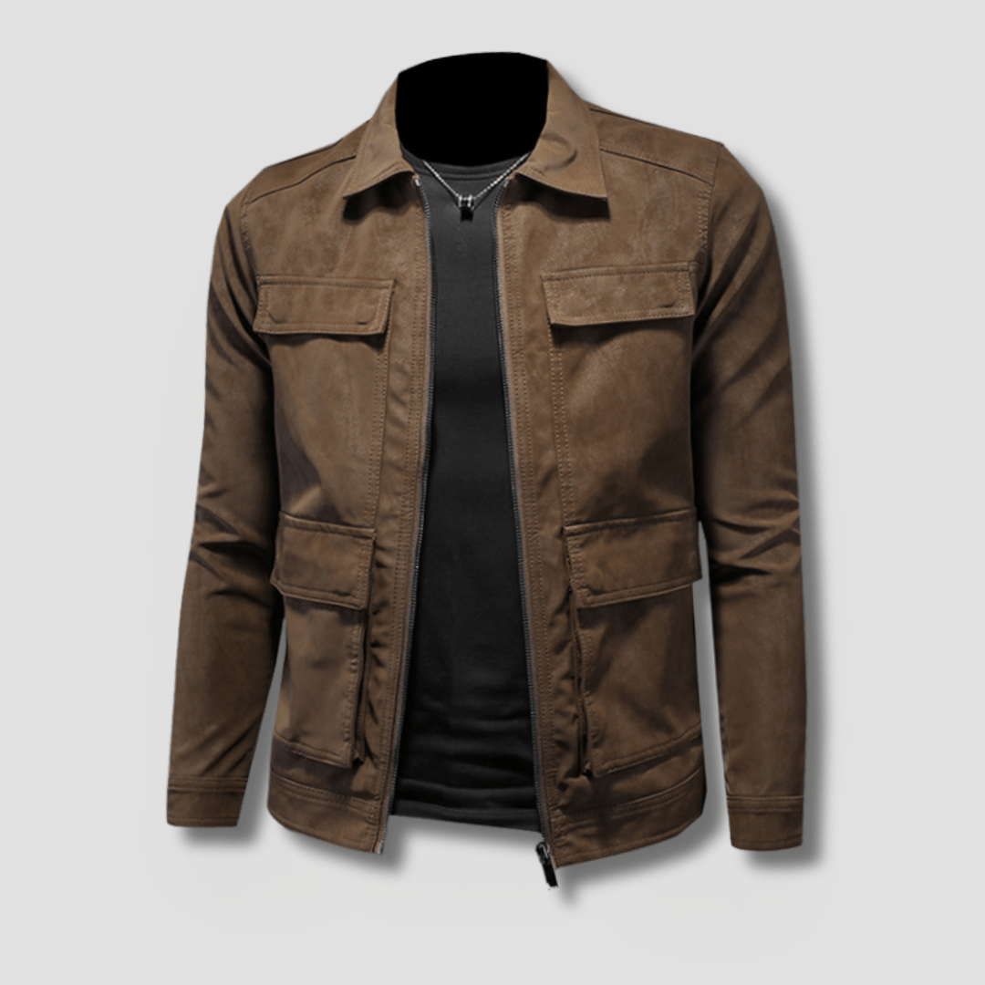 Outpost Faux Suede Utility Pocket Jacket - Timeless Crafted
