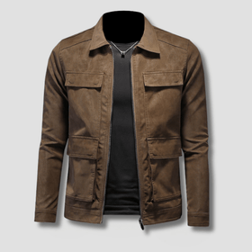 Outpost Faux Suede Utility Pocket Jacket - Timeless Crafted