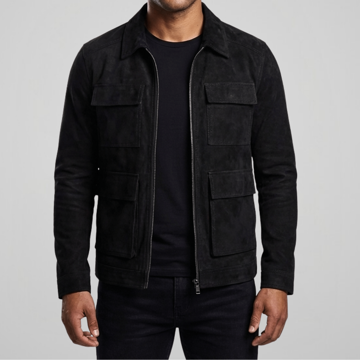 Outpost Faux Suede Utility Pocket Jacket - Timeless Crafted