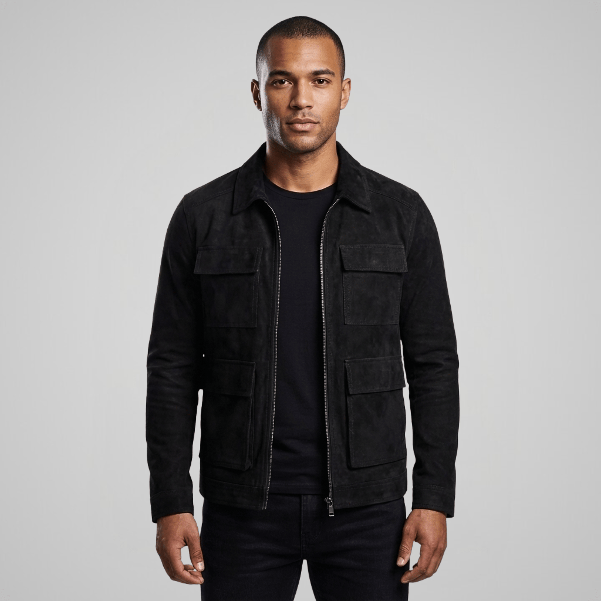 Outpost Faux Suede Utility Pocket Jacket - Timeless Crafted