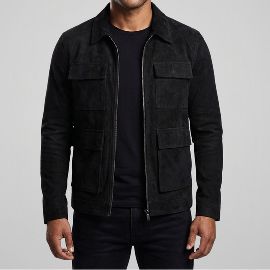 Outpost Faux Suede Utility Pocket Jacket - Timeless Crafted