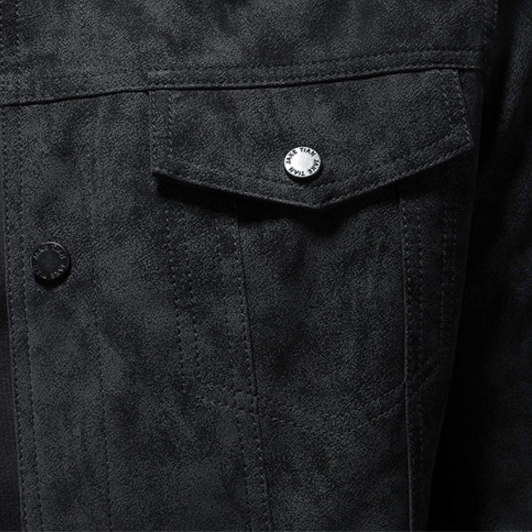 Sable Faux Suede Trucker Jacket - Timeless Crafted