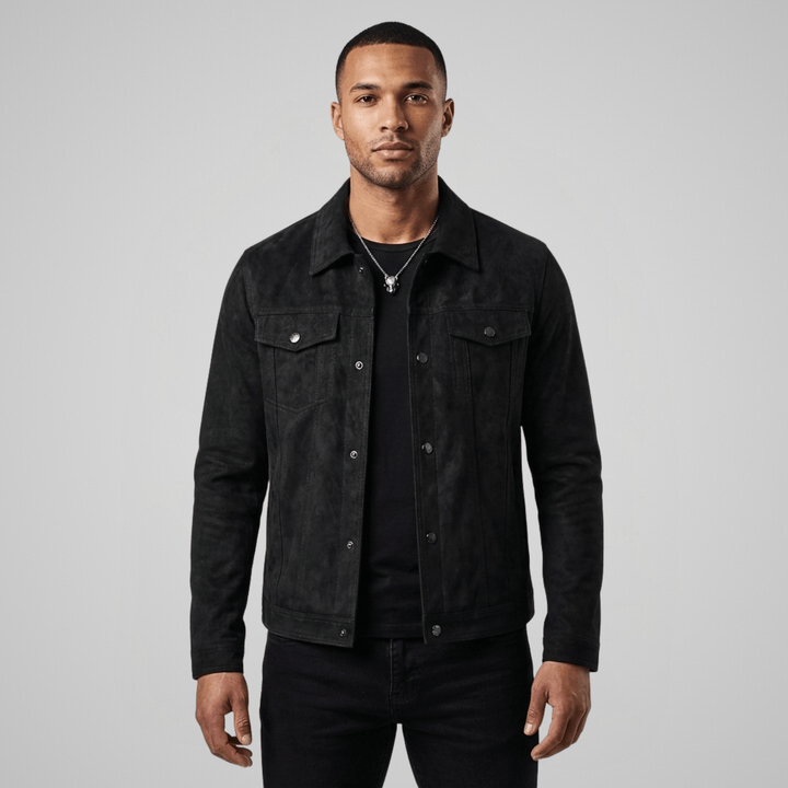 Sable Faux Suede Trucker Jacket - Timeless Crafted