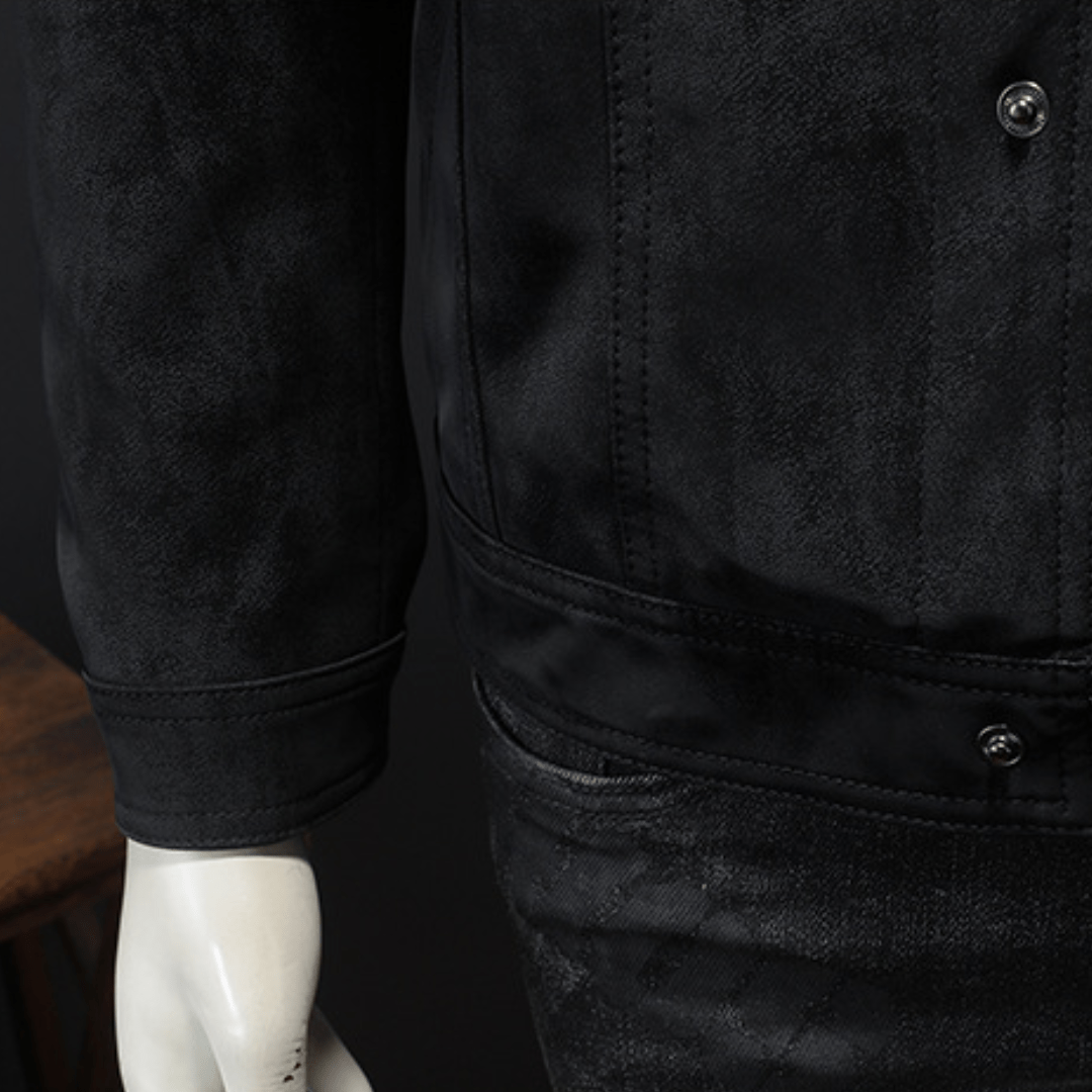 Sable Faux Suede Trucker Jacket - Timeless Crafted