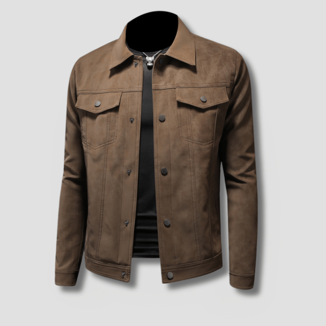 Sable Faux Suede Trucker Jacket - Timeless Crafted