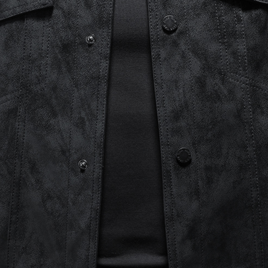 Sable Faux Suede Trucker Jacket - Timeless Crafted