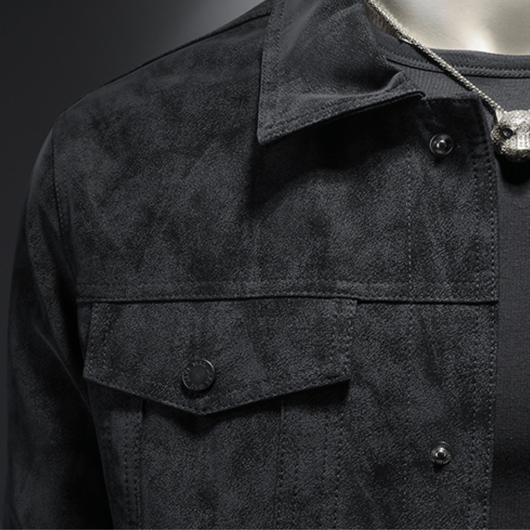 Sable Faux Suede Trucker Jacket - Timeless Crafted