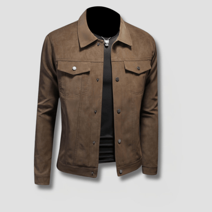 Sable Faux Suede Trucker Jacket - Timeless Crafted