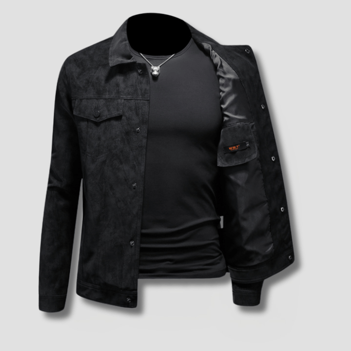 Sable Faux Suede Trucker Jacket - Timeless Crafted