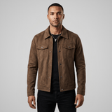 Sable Faux Suede Trucker Jacket - Timeless Crafted