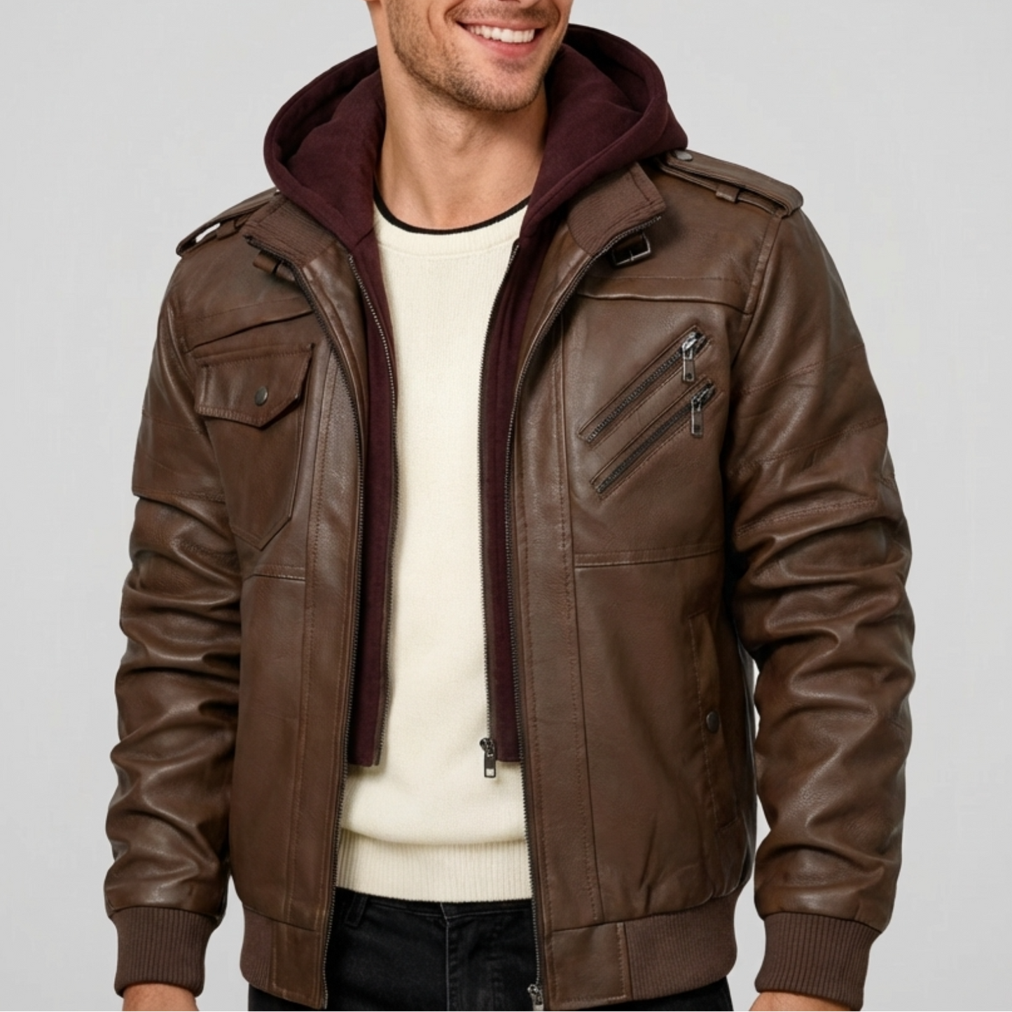 Sentinel Hooded Moto Jacket - Timeless Crafted