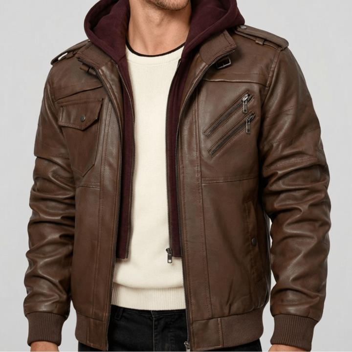 Sentinel Hooded Moto Jacket - Timeless Crafted